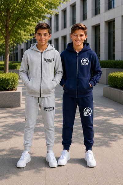 armicem Kids Printed Multi-Colored 2-Set Children's Tracksuit Combination Unisex