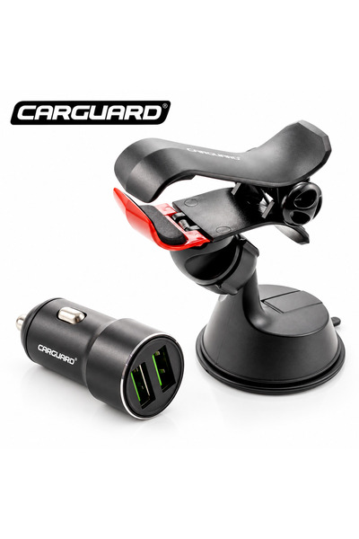CarGuard Set Suport Telefon-GPS Auto Universal 105 mm si Incarcator USB Metal...