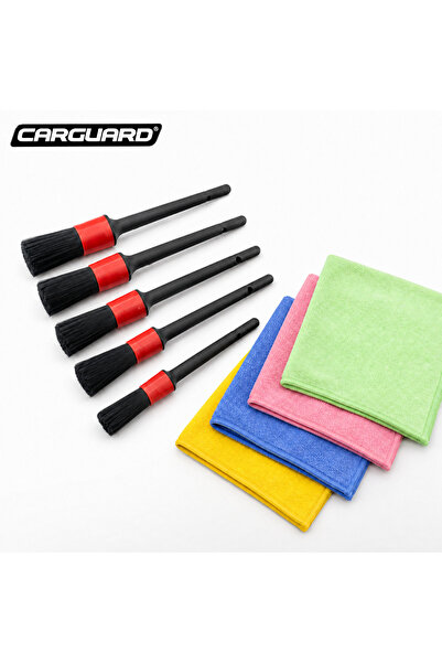 CarGuard Set Detailing Auto Profesional, 5 Pensule Interior-Exterior si 4 Lav...