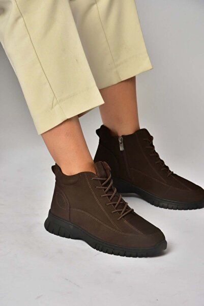 Fox Shoes Z555663401 Ghete de damă din piele naturală maro nubuc