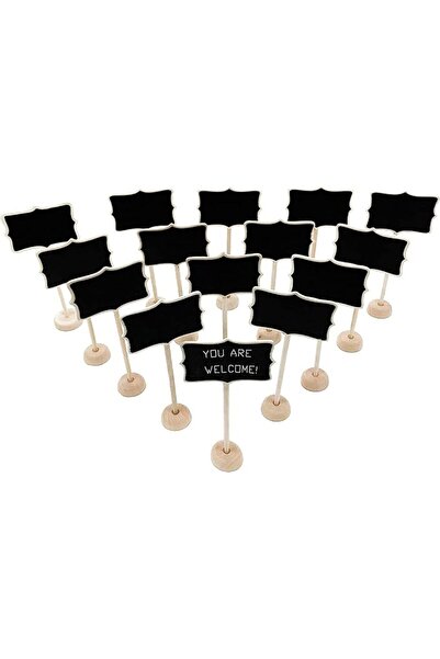 CHANEDE 15 Pack Wood Mini Chalkboard Signs with Support Easels, Place Cards, ...
