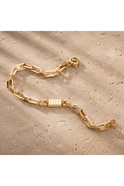 Ahamelia Jewelry 925 Ayar Gümüş Hallow Külçe Model Bileklik