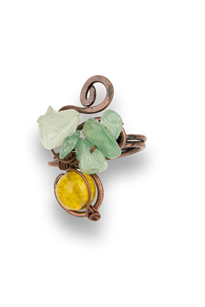 Zeynep Büyükbay Broken fluorite natural stone ring (adjustable)