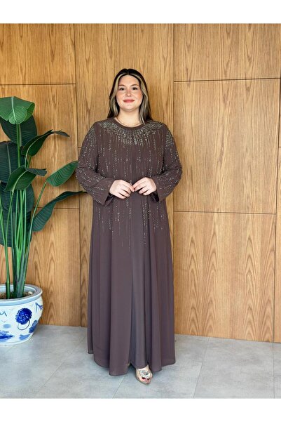 GK Taş İşlemeli Büyük Beden Elbise