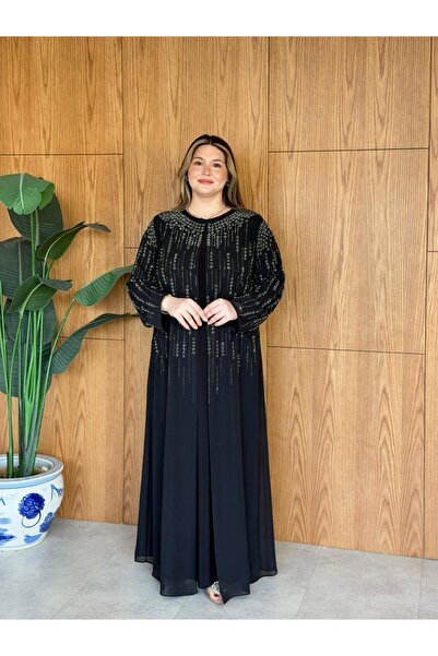 GK Taş İşlemeli Büyük Beden Elbise