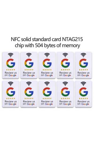 ANYPRINT مجموعة من 5 بطاقات تقييم جوجل بتقنية NFC - احصل بسهولة على تقييمات ع...