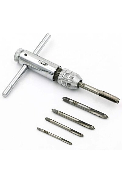 SYOSI Adjustable T-Handle Ratchet Tap Wrench Set, Metric Threading Kit with 1...