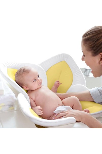 Tazweeq وسادة استحمام للأطفال، حصيرة حوض استحمام مريحة على شكل زهرة، مقعد أصل...