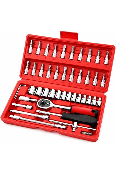 FNSAY Socket Ratchet Wrench Set, 46 Pcs, 1/4" Drive, with Storage Case, Metri...