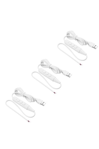 SYOSI 3 قطع كابلات تمديد USB LED قابلة للتعتيم مع زر تشغيل/إيقاف ونهايات مكشو...