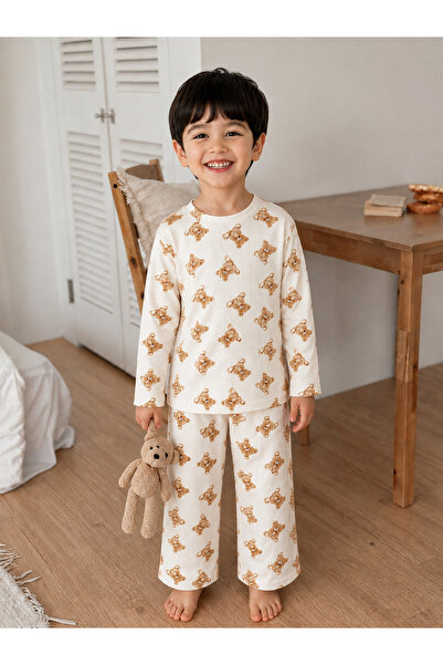 ÖZ PAMUK Children's Patterned Pajama Sets– Long Sleeve Soft and Comfortable T...