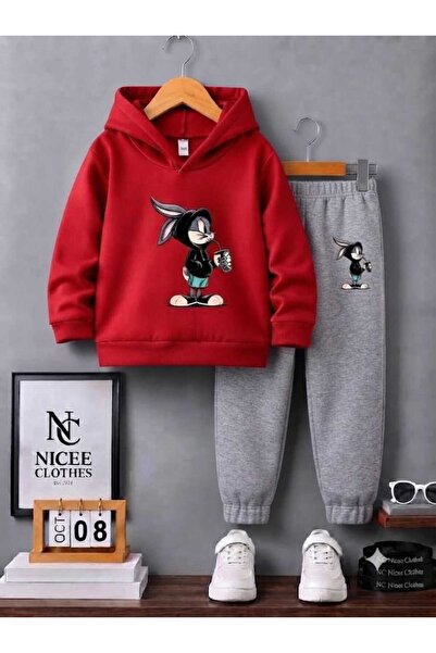 NC Nicee Clothes Children's Unisex Tracksuit Set (Coca-Cola Drinking Rabbit P...