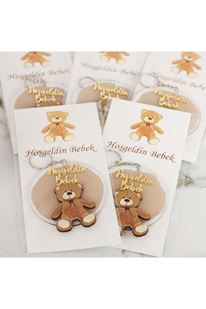 Çikolata Atölyesi Ayıcık Temalı Erkek Bebek Anahtarlık 20 Adet