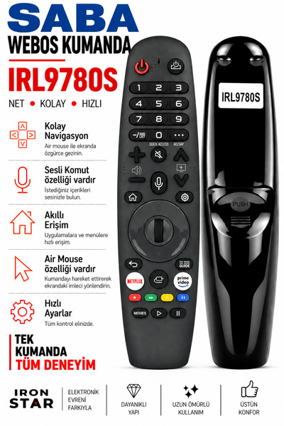 Saba webos sesli kumanda / airmouse kumanda / sihirli kumanda muadili / Akıll...