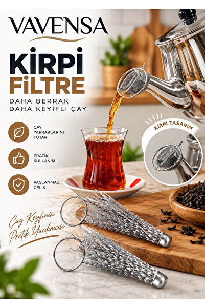 VAVENSA Kirpi Çay Süzgeci Demlik Ucu Filtre Çaydanlık İçi Pratik Süzgeç 1 Adet