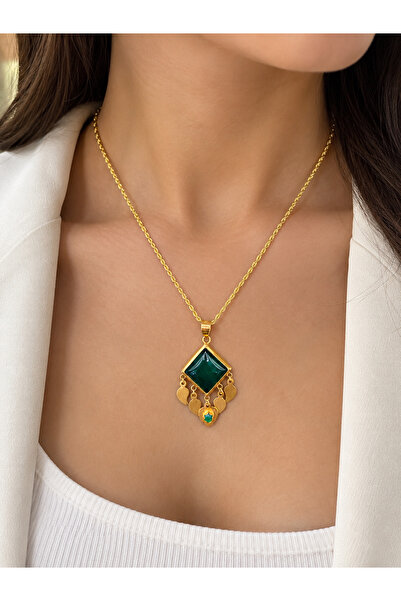 Zeynepli gold & jewelry 14 AYAR ALTIN MARDİN İŞİ KARE PULLU KOLYE