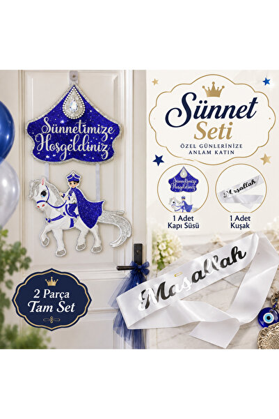Dizayn Parti Evi Sünnet Kapı Süsü ve Maşallah Kuşağı 2’li Set – Sünnetimize H...