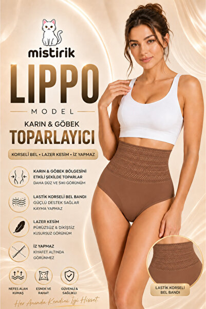 MİSTİRİK Lippo Model Extra Firming Fit Sports Corset in Brown Color
