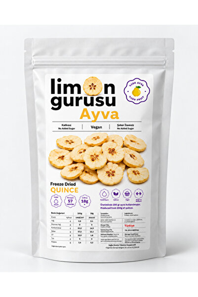 LİMON GURUSU Dondurularak Kurutulmuş Ayva - 18 Gr. - Yerli Üretim - Doğal Mey...