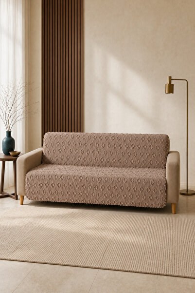 pamore Self-Embossed Geometric Pattern Chenille Sofa Cover 170X225 cm Multi-P...