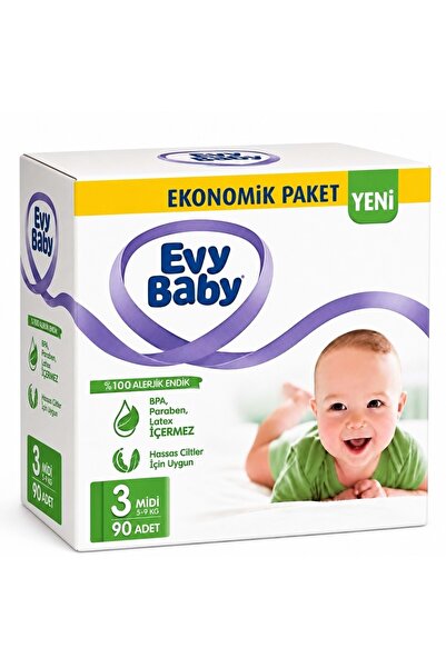 Evy Baby Baby Diapers Size 3 5-9 kg Midi 90 Pieces Economic Opportunity Pk