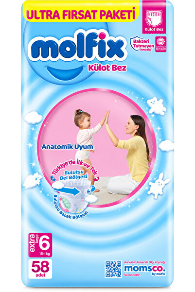 Molfix 2 Paket Bebek Bezi Külot Bez 6 Numara 58li