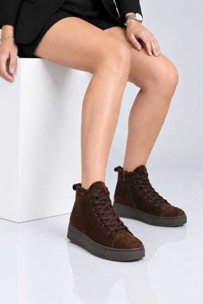 Bestello Cizme scurte din piele naturală cu șireturi și fermoar 341-3008 Cizm...