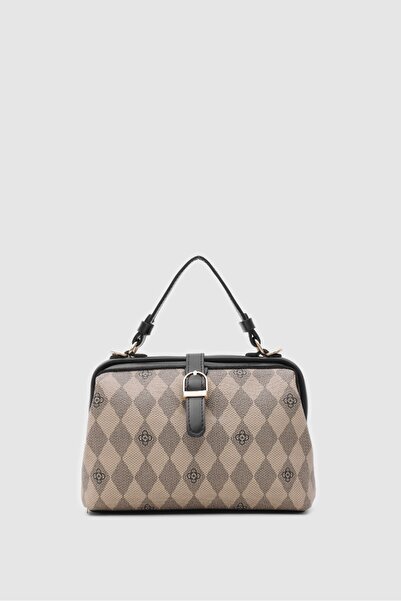 Shule Bags Botte Monogram Vintage El ve Çapraz Çanta Bej