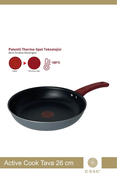 Esse Active Cook Tava 26 CM Thermo Spot Teknoloji Gri