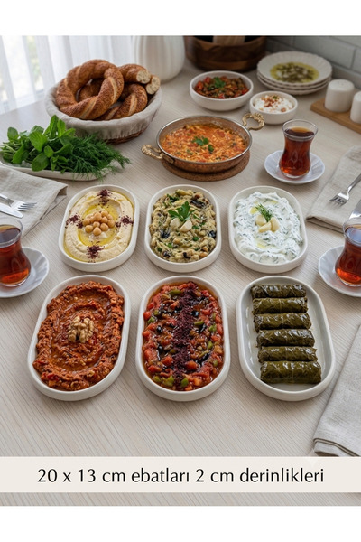 KESEN ZÜCCACİYE طقم أطباق تقديم متعددة الأغراض من البورسلين مكون من 6 قطع للم...