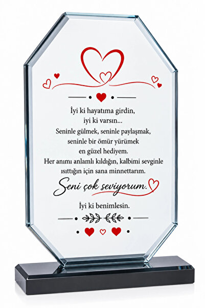 ö özcantasarım Posebna staklena ploča za Dan zaljubljenih - Ploča za Dan zalj...