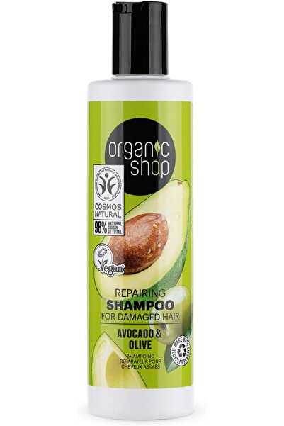 organic shop شامبو إصلاح الشعر التالف بالأفوكادو والزيتون، 280 مل