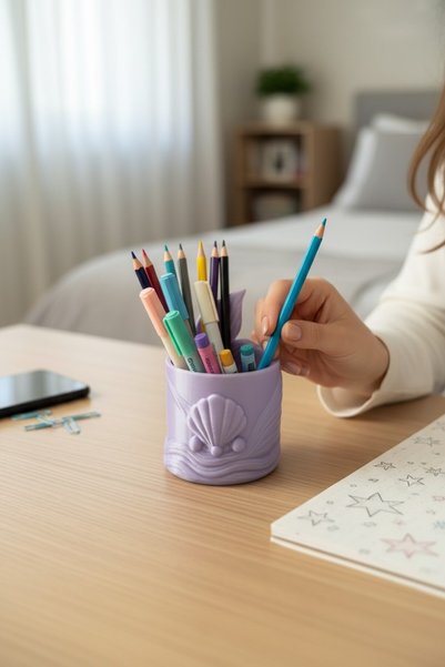 ecolia store Starfish Tabletop Pen Holder - Children's Room Study Desk Organizer Brush Organizer