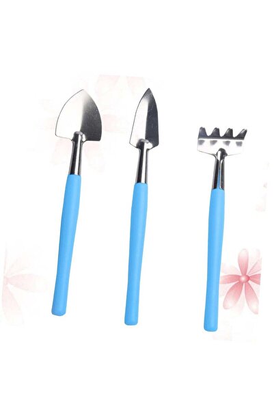 Generic Mini Garden Tool Set Light Blue Anti Skid Plastic Handle Shovel Rake