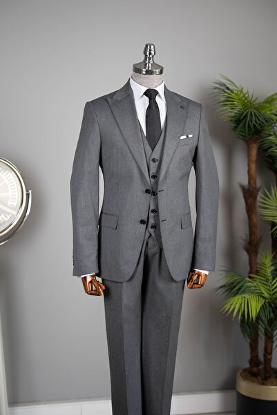 terzi ayhan Exclusive vest suit dark gray