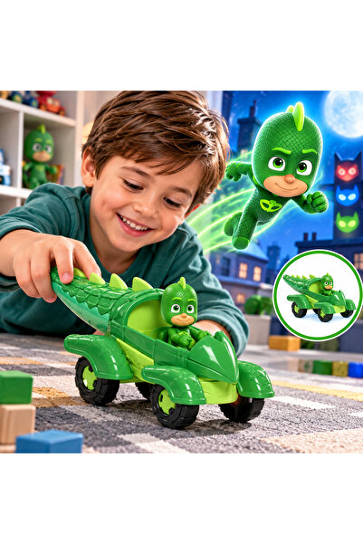 Cici Oyuncak PJ Masks Gekko Araç ve Figür Oyun Seti – Kertenkele Kahraman Ara...