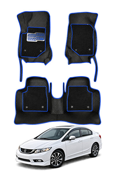 stiloto Honda Civic FB7 Sedan (2012-2016) Uyumlu 8D Deri Oto Paspas - Diamond...