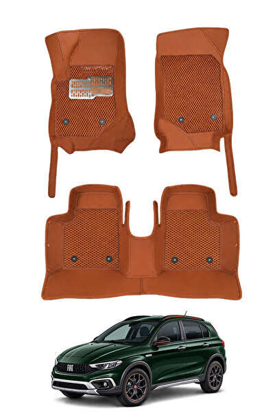 stiloto Fiat Egea Cross (2021-2025) Uyumlu 8D Deri Oto Paspas - Diamond Baskı...