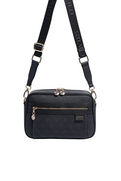 Silver Polo Black - Black Monogram Women's Crossbody Bag Sp1280