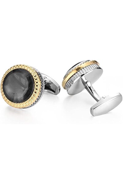 wynameleri Black Mother of Pearl Cufflinks of Classic and Elegant Design with...