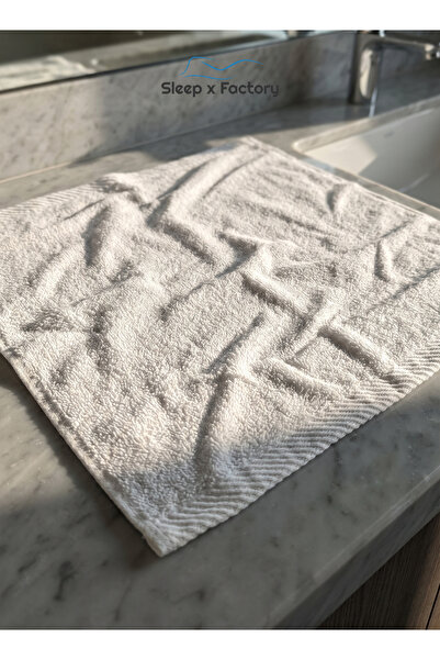 Sleep x Factory 100% Cotton Face Towel 33x33 cm – White Soft Absorbent Washcloth
