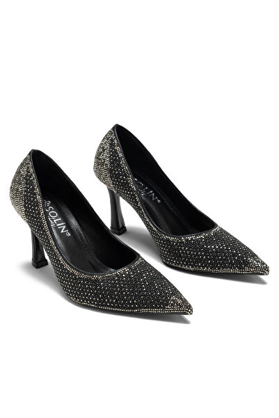 SOLİN SHOES Women's Stone Evening Dress Shoes Thin Heeled Orthopedic Evening ...