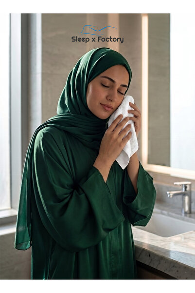 Sleep x Factory منشفة وجه قطنية 100% مقاس 33×33 سم - منشفة بيضاء ناعمة وماصة للماء