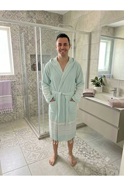 Dokubba Men's Peshtemal Bathrobe, Moraca Peshtemal Bathrobe, Cotton Peshtemal...