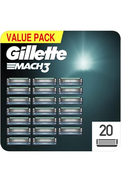 Gillette Mach3 Razor Blades Men, Pack of 20 Razor Blade Refills, Stronger Tha...