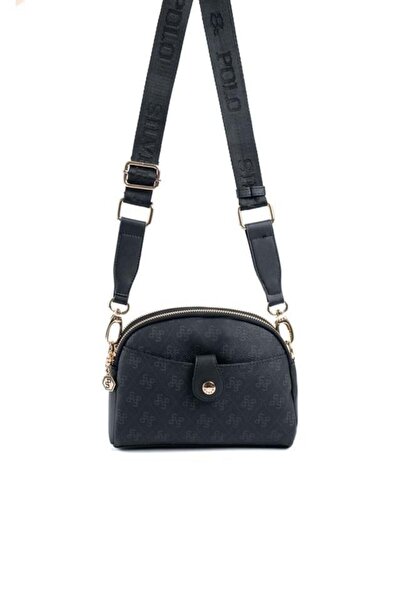Silver Polo Black - Black Monogram Women's Crossbody Bag Sp1144