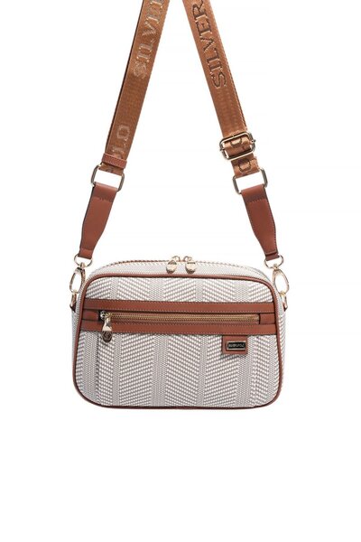 Silver Polo Beige - Tan Straw Women's Crossbody Bag Sp1280