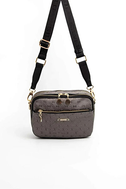 Silver Polo Platinum - Women's Crossbody Bag with Black Logo Sp1162