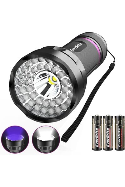 EVERBRITE مصباح يدوي LED 2 في 1، ضوء أسود بالأشعة فوق البنفسجية وضوء أبيض مع ...
