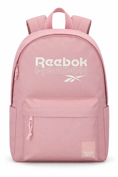 Reebok Rucsac școlar unisex roz somon, geantă zilnică cu mai multe compartime...